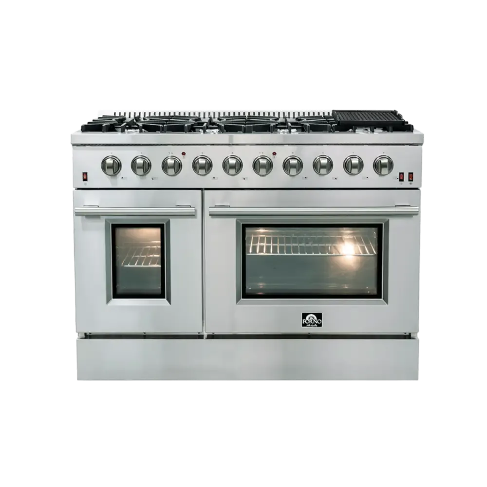 Forno Galiano 48 Inch Freestanding Gas Range with Colored Doors