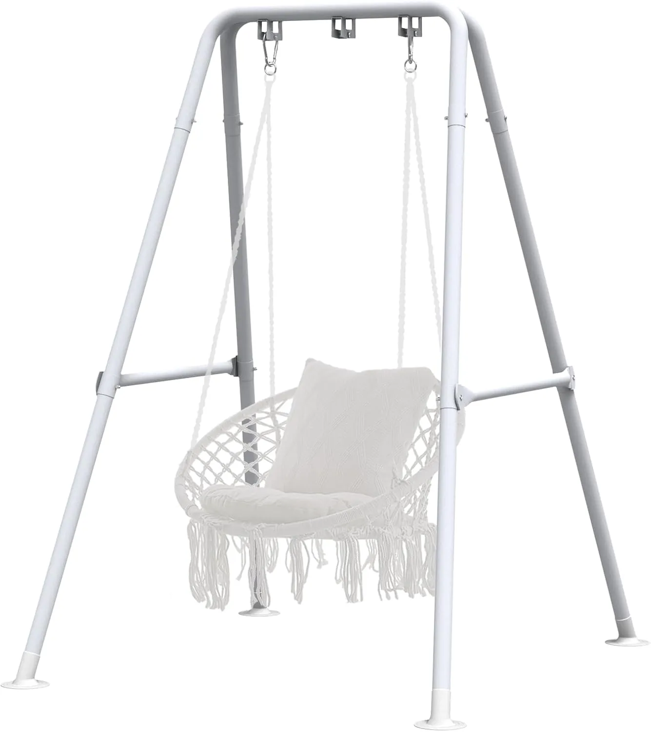 G TALECO GEAR Hammock Chair Stand,Heavy-Duty Steel Hammock Stand,300LBS Multi-Use Swing Stand for Outdoor Indoor，Hammock Chair not Include (White)