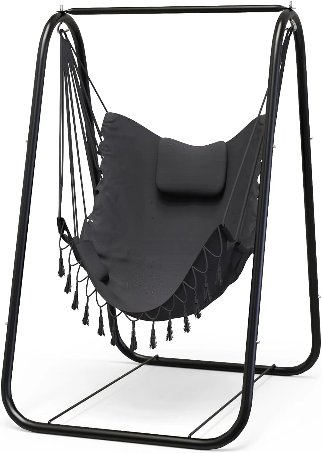 G TALECO GEAR Hammock Chair with Stand,Heavy-Duty and Rustproof Hanging Chair with Stand,Hammock Swing Chair Stand,for Indoor Outdoor Patio Yard Garden Porch (Grey)