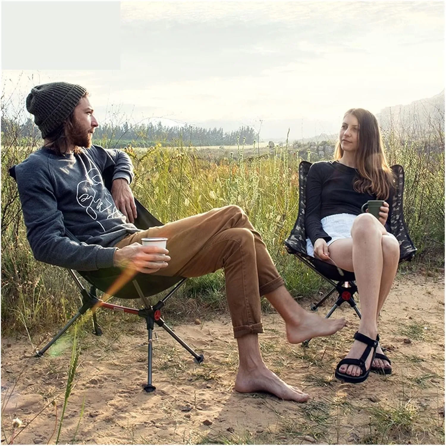 GaRcan Camping Chair Lightweight Tourist Chair Portable Folding Chair Relaxing Picnic Chairs Aluminum Mesh Fishing Chair (A)