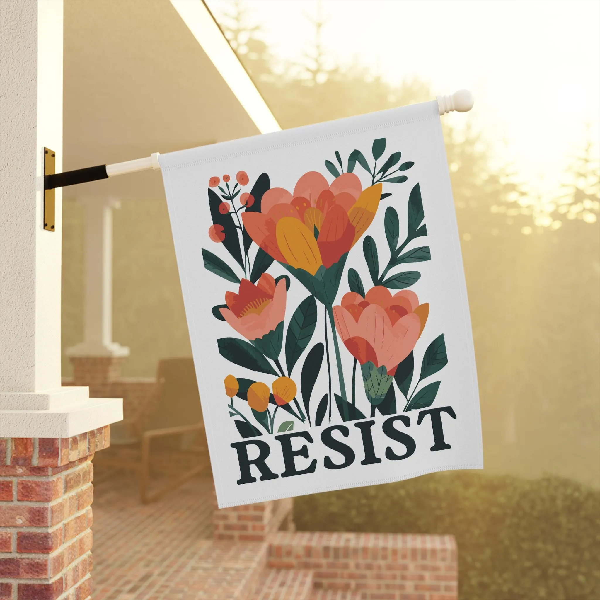 garden antifascist sign, activist flag, banner, merch feminist Clearance faces Resist Anti-Trump funny Anti-trump eating Anti-MAGA yard Leopards International coverage gift,