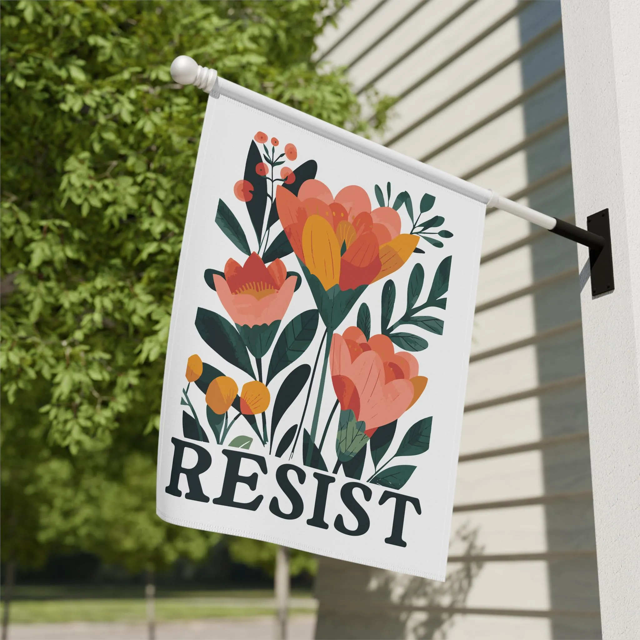 garden antifascist sign, activist flag, banner, merch feminist Clearance faces Resist Anti-Trump funny Anti-trump eating Anti-MAGA yard Leopards International coverage gift,