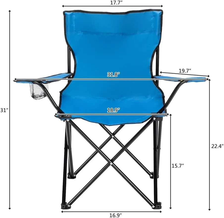 GEXECEUSS Portable Folding Camping Chair Lightweight Backpacking Chair,Sports Chair & Lawn Chair with Mesh Cup Holder for Outdoor Hiking Travel Beach Picnic