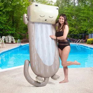 Giant Inflatable Otter Pool Float- Measures Over 5 1/2 FT Long- Built for Lounging w Elevated Headrest- Swimming Lounger Chair for Kids & Adults-Thick Durable PVC- Animal Floaty for Summer Beach Party