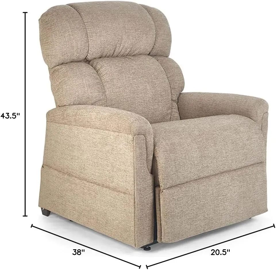 Golden Technologies Comforter PR531-M26 Medium Extra Wide 26 PR-531 Heavy Duty Dual Motor 500 lb. Weight Capacity Power Lift Chair Recliner - Sandstorm Tan Fabric, Standard Ground Curbside
