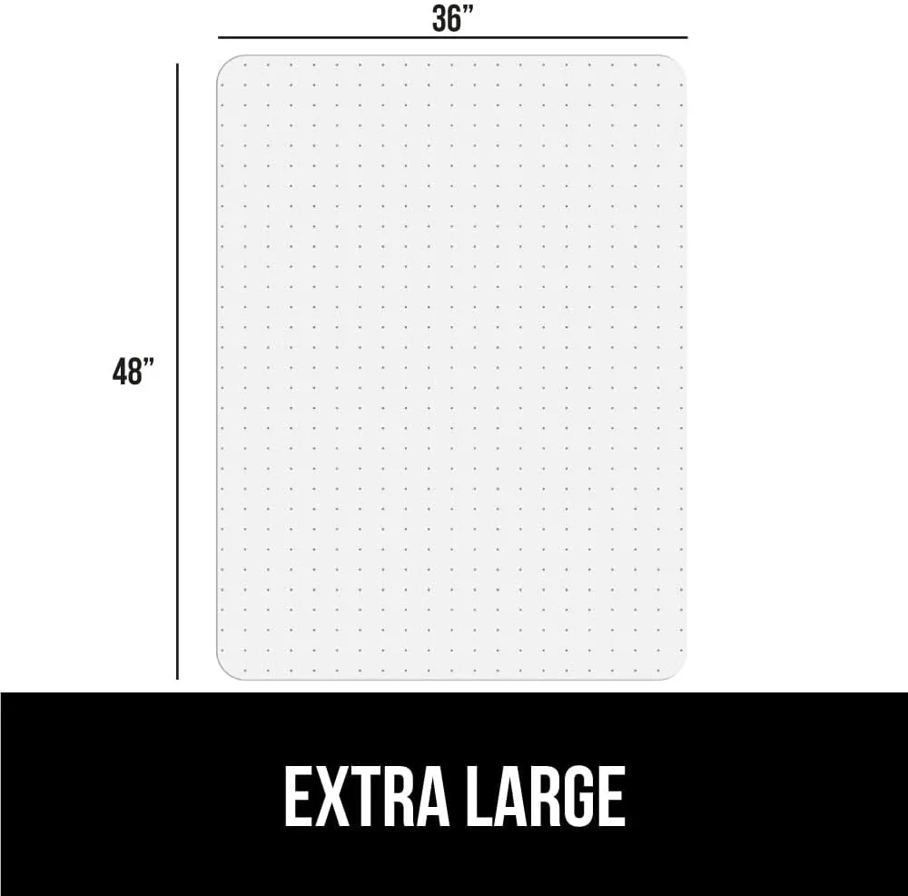 GORILLA GRIP Slip Resistant Office Chair Mat for Carpet Floors, 36x48 Smooth Glide Under Desk Carpeted Floor Protector, Heavy Duty Plastic Computer Mats for Rolling Work and Gaming Chairs, Clear