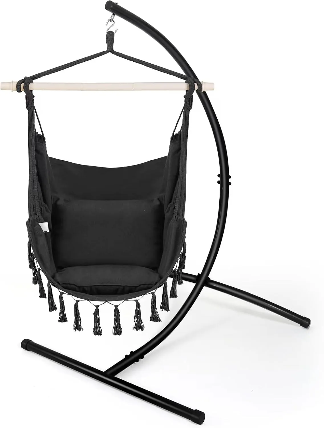 GOUTIME Hanging Chair Stand,C Hammock Swing Egg Chair Stand Frame Holder for Indoor Outdoor,Max Load 330 LBS