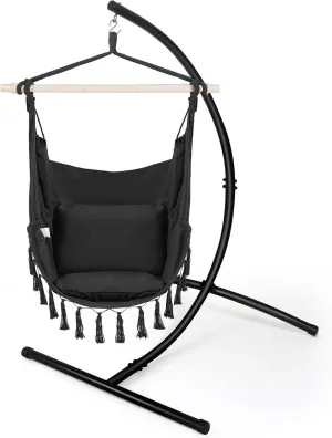 GOUTIME Hanging Chair Stand,C Hammock Swing Egg Chair Stand Frame Holder for Indoor Outdoor,Max Load 330 LBS