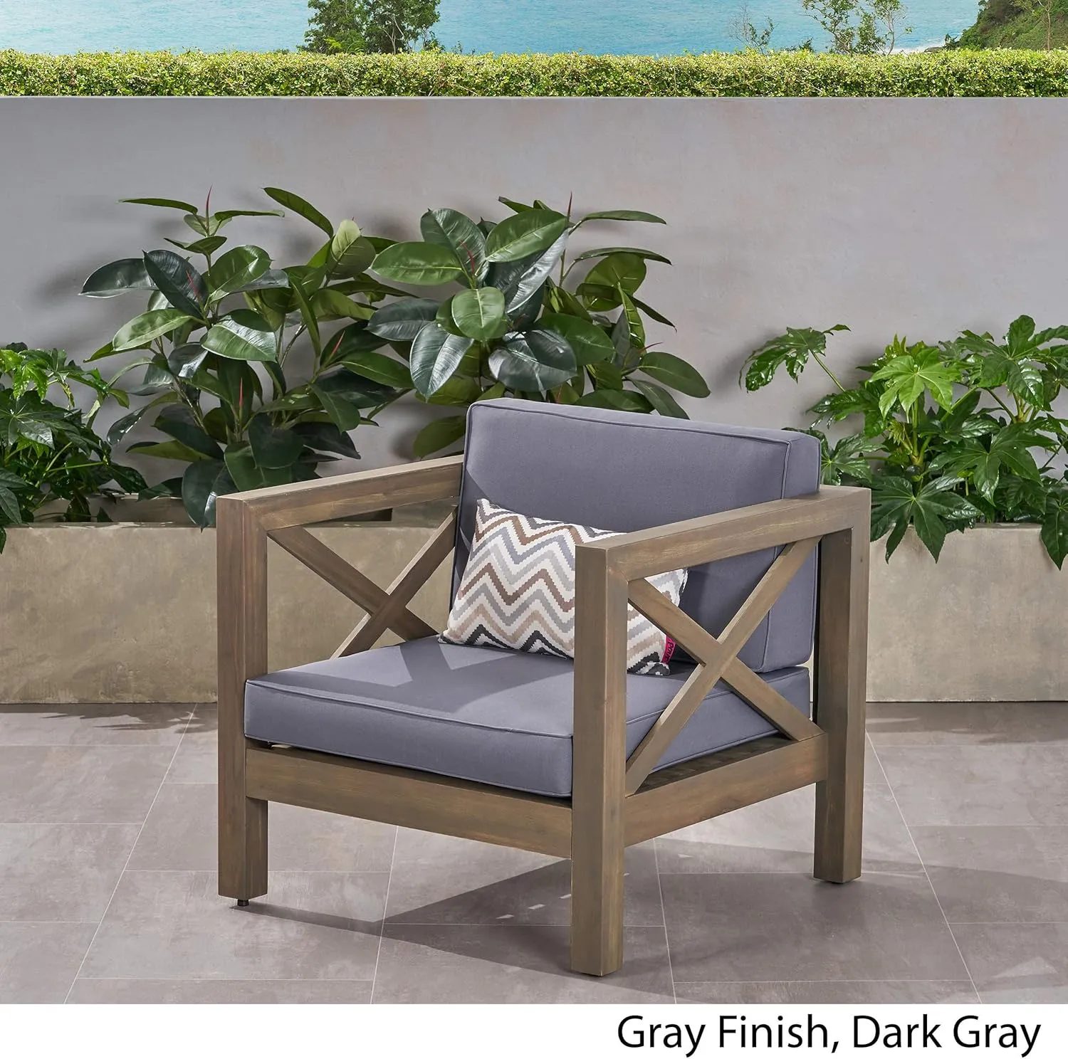 Great Deal Furniture 308360 Patio Lounge Chairs, Gray Finish   Dark Gray