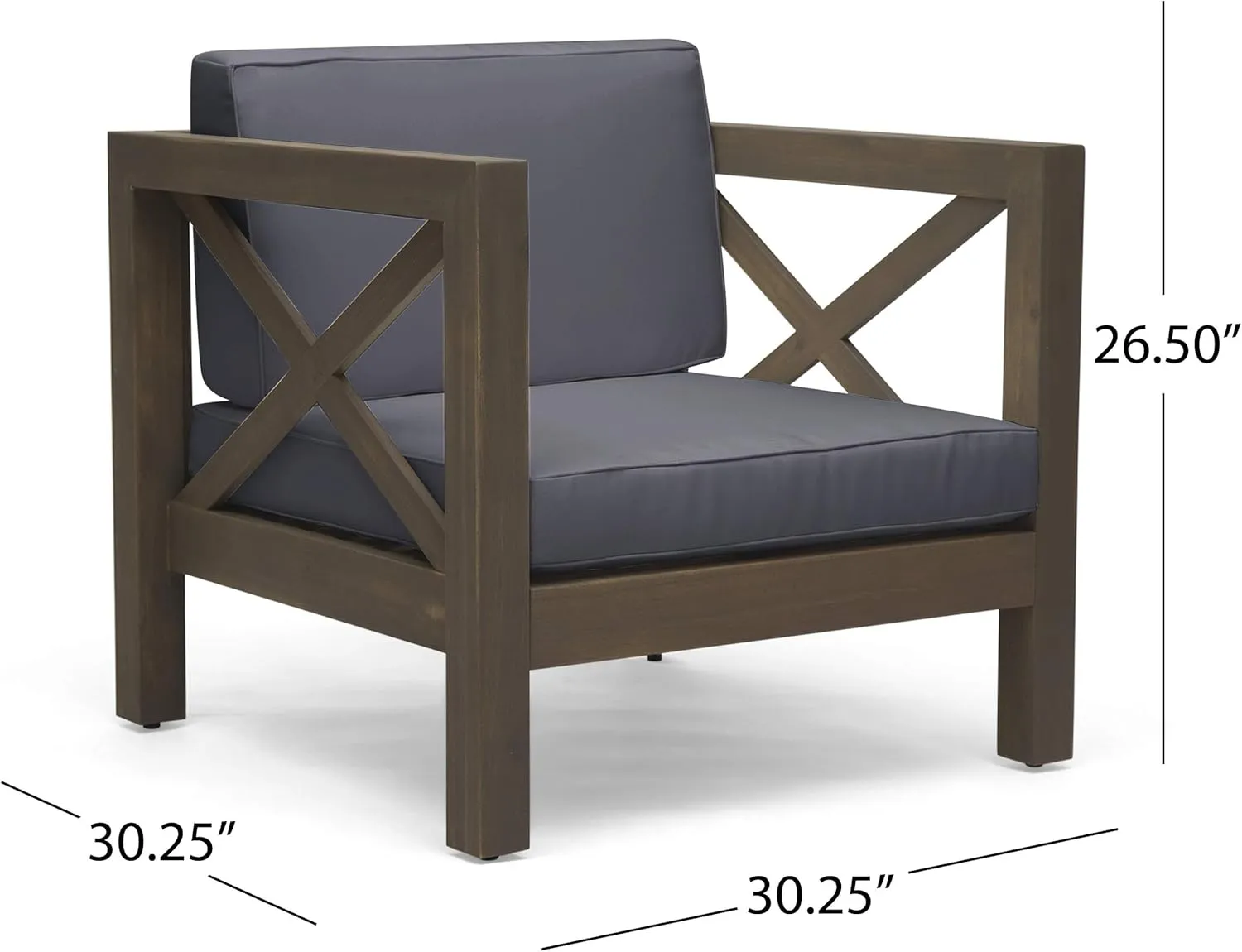 Great Deal Furniture 308360 Patio Lounge Chairs, Gray Finish   Dark Gray