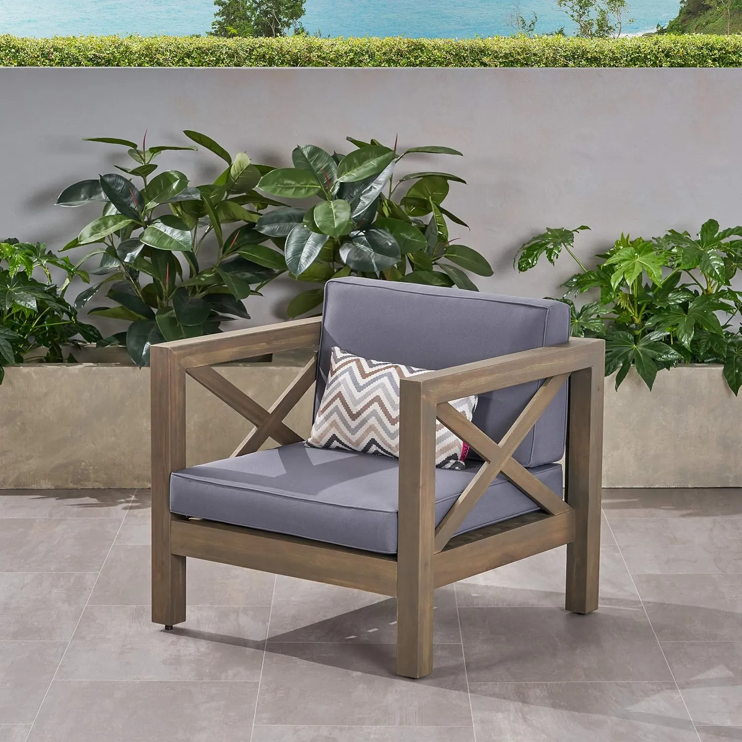 Great Deal Furniture 308360 Patio Lounge Chairs, Gray Finish   Dark Gray