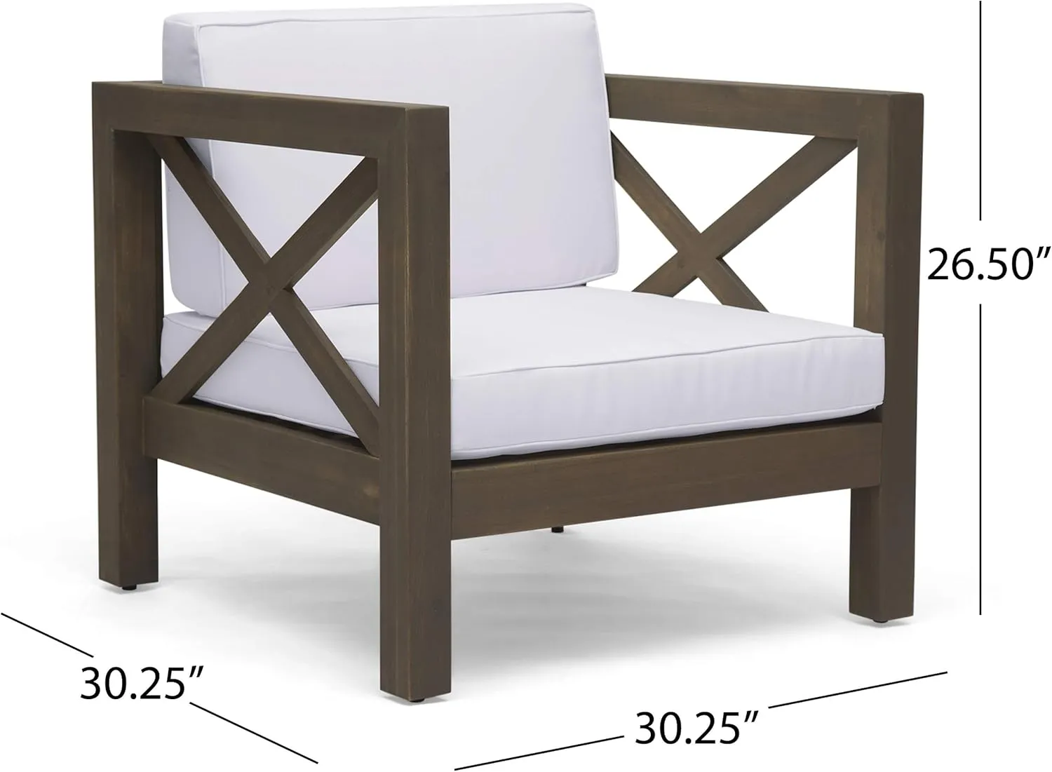 Great Deal Furniture 308362 Patio Lounge Chairs, Gray Finish   White