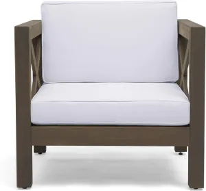 Great Deal Furniture 308362 Patio Lounge Chairs, Gray Finish   White