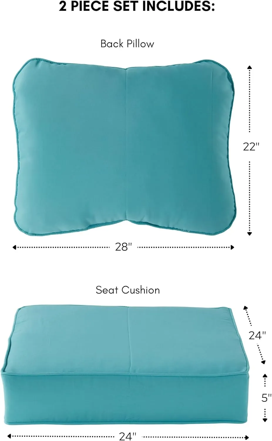 Greendale Home Fashions 2-Piece Outdoor Deep Seat Cushion Set, Arctic