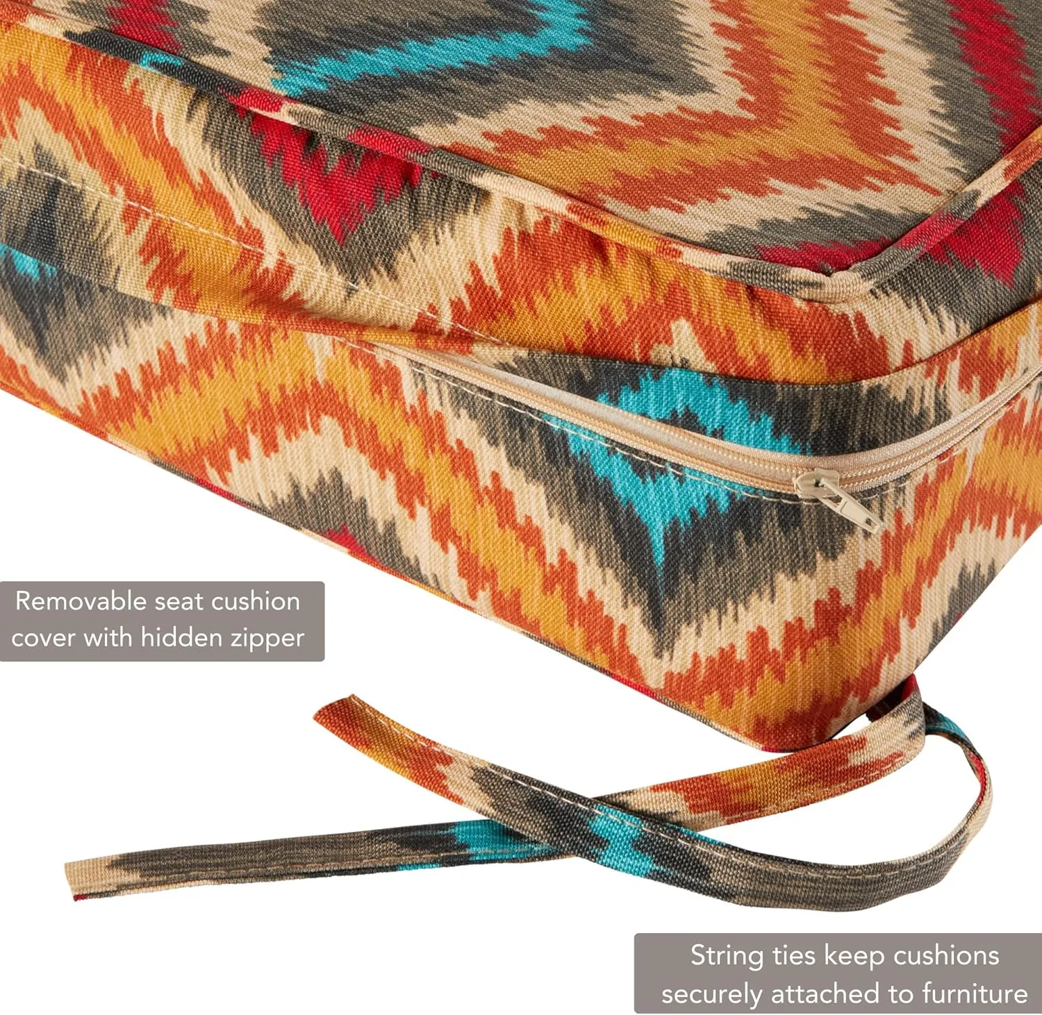 Greendale Home Fashions 2-Piece Outdoor Deep Seat Cushion Set, Aztec