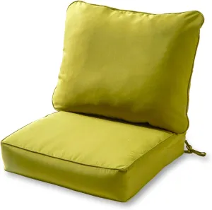 Greendale Home Fashions 2-Piece Outdoor Deep Seat Cushion Set, Lime