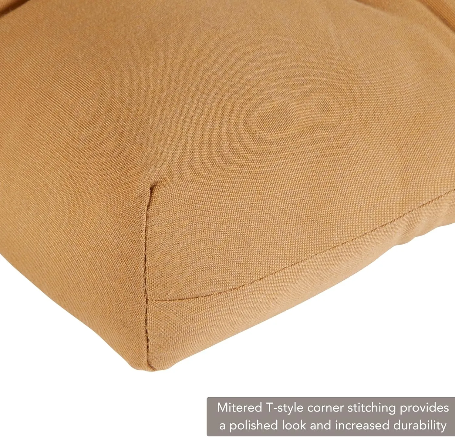 Greendale Home Fashions 20-inch Square Outdoor Sunbrella Dining Seat Cushion, 1 Count (Pack of 1), Canvas Wheat