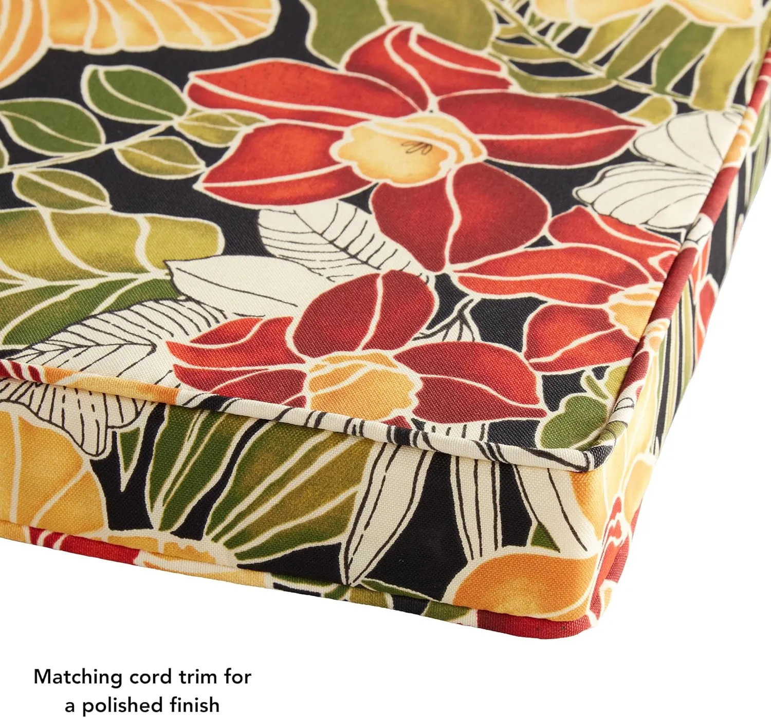 Greendale Home Fashions Outdoor 18-inch Square Reversible Seat Cushion with Ties, 2-Pack, Aloha 2 Count