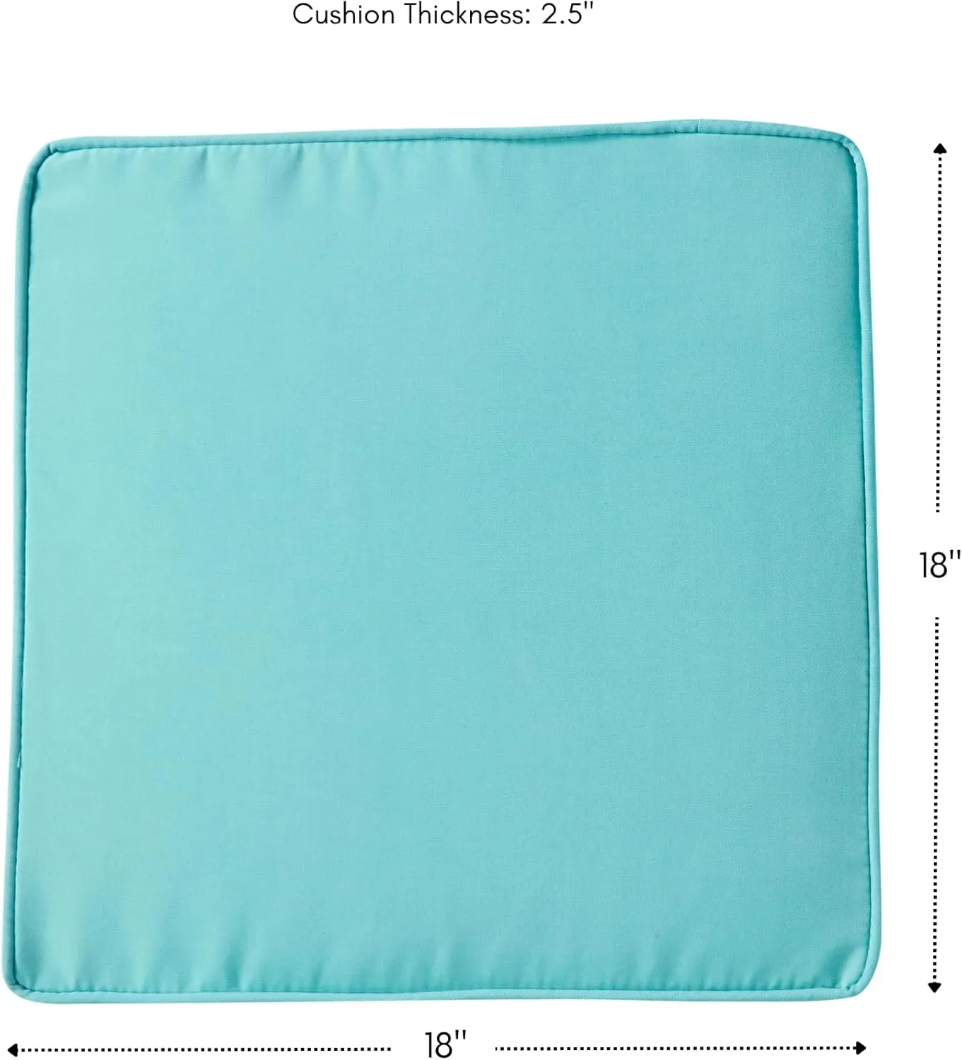 Greendale Home Fashions Outdoor 18-inch Square Reversible Seat Cushion with Ties, 2-Pack, Arctic 2 Count