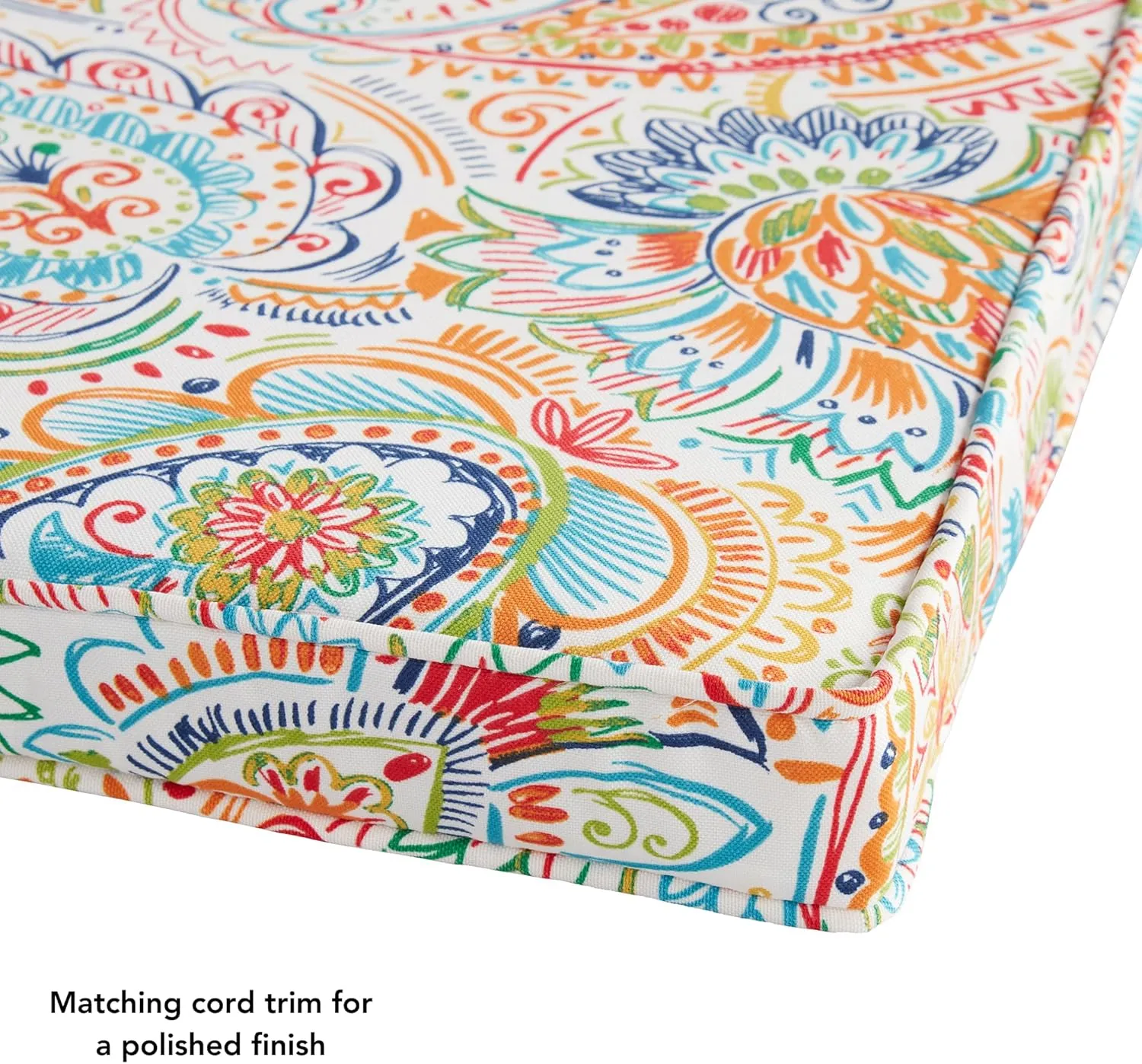 Greendale Home Fashions Outdoor 18-inch Square Reversible Seat Cushion with Ties, 2-Pack, Jubilee 2 Count