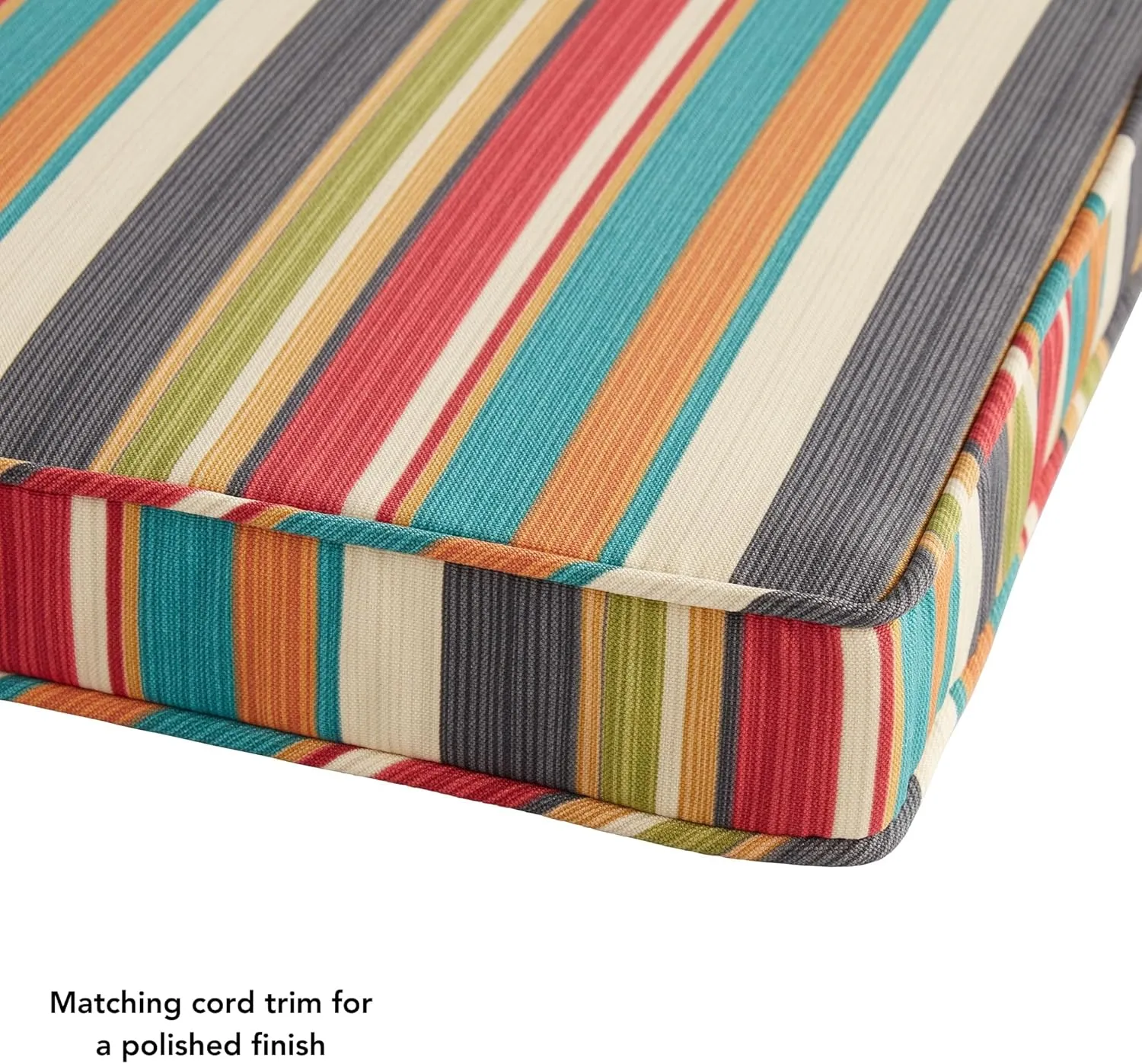 Greendale Home Fashions Outdoor 18-inch Square Reversible Seat Cushion with Ties, 4-Pack, Adobe Stripe 4 Count