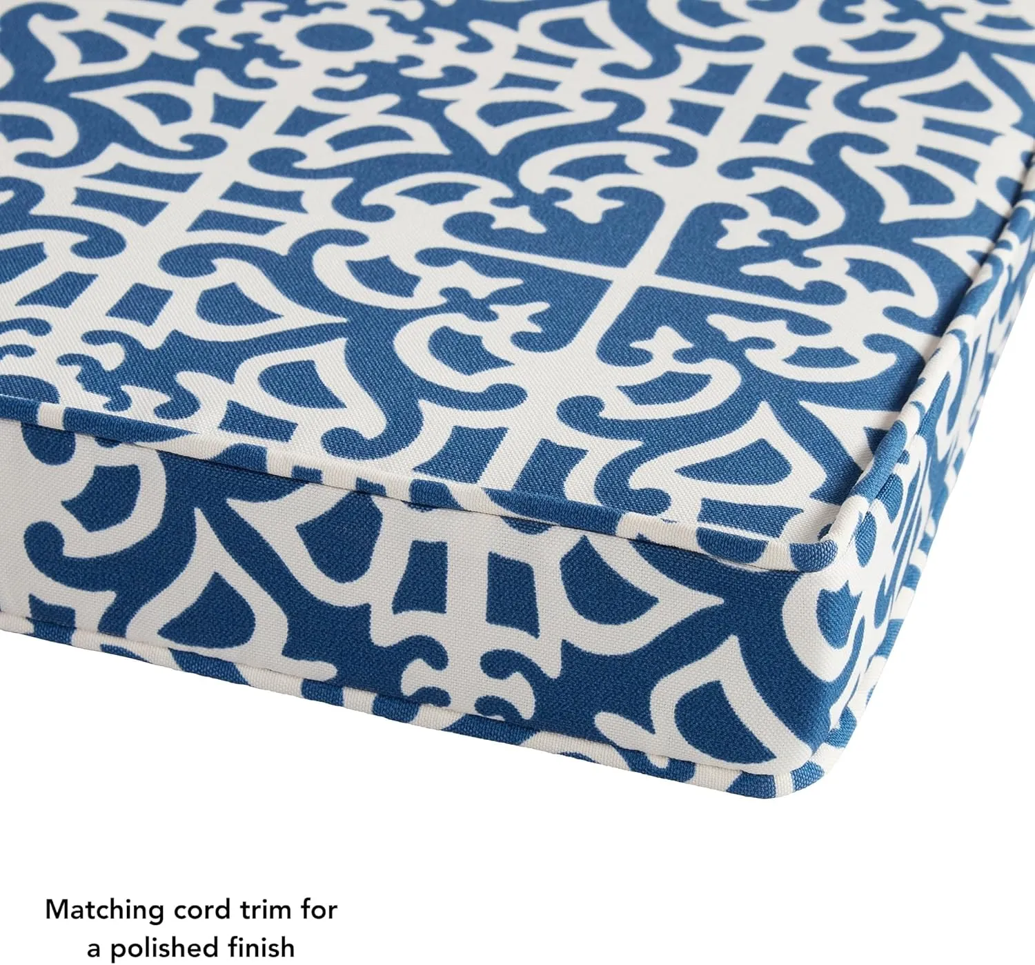 Greendale Home Fashions Outdoor 18-inch Square Reversible Seat Cushion with Ties, 4-Pack, Azure 4 Count