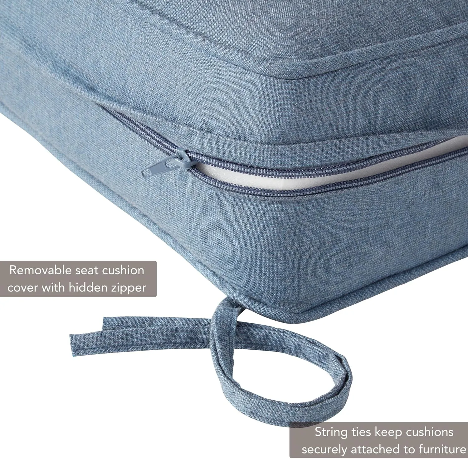 Greendale Home Fashions Outdoor 2-Piece Sunbrella Deep Seat Cushion Set, Spectrum Denim