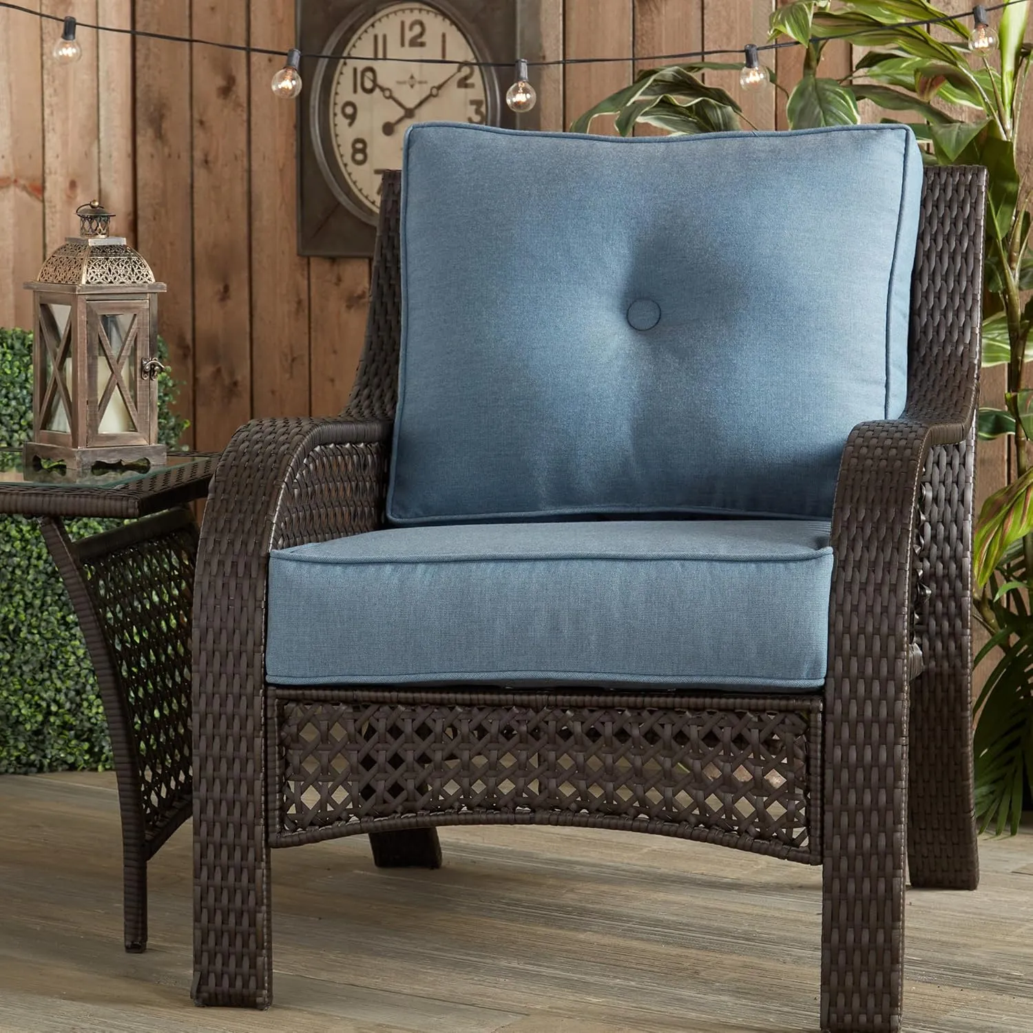 Greendale Home Fashions Outdoor 2-Piece Sunbrella Deep Seat Cushion Set, Spectrum Denim