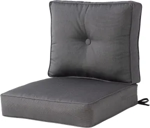 Greendale Home Fashions Outdoor 2-Piece Sunbrella Premium Deep Seat Cushion Set, Canvas Coal