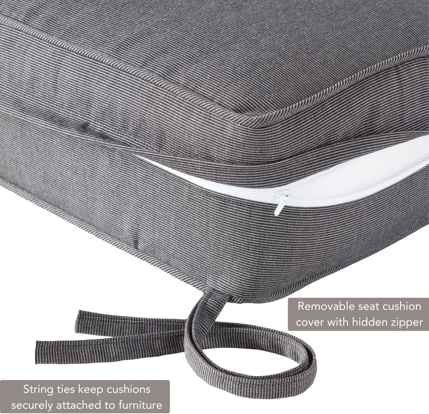 Greendale Home Fashions Outdoor 2-Piece Sunbrella Premium Deep Seat Cushion Set, Canvas Coal