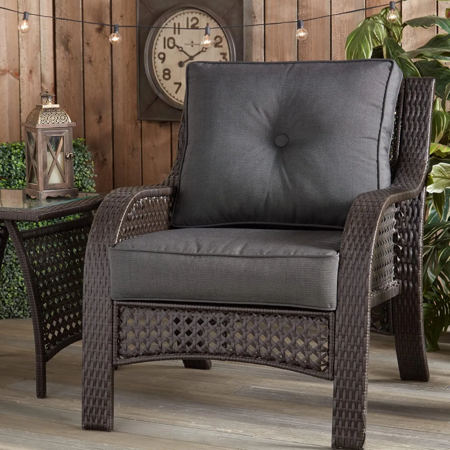 Greendale Home Fashions Outdoor 2-Piece Sunbrella Premium Deep Seat Cushion Set, Canvas Coal