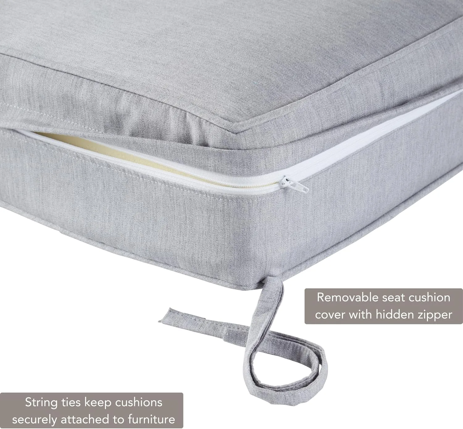 Greendale Home Fashions Outdoor 2-Piece Sunbrella Premium Deep Seat Cushion Set, Canvas Granite