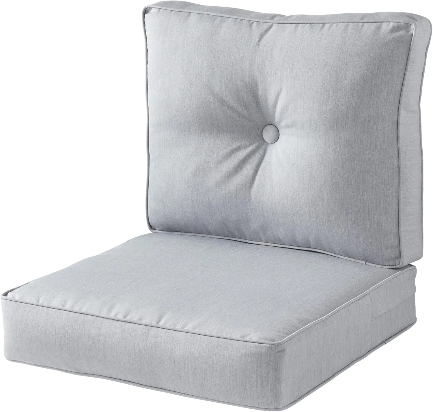 Greendale Home Fashions Outdoor 2-Piece Sunbrella Premium Deep Seat Cushion Set, Canvas Granite