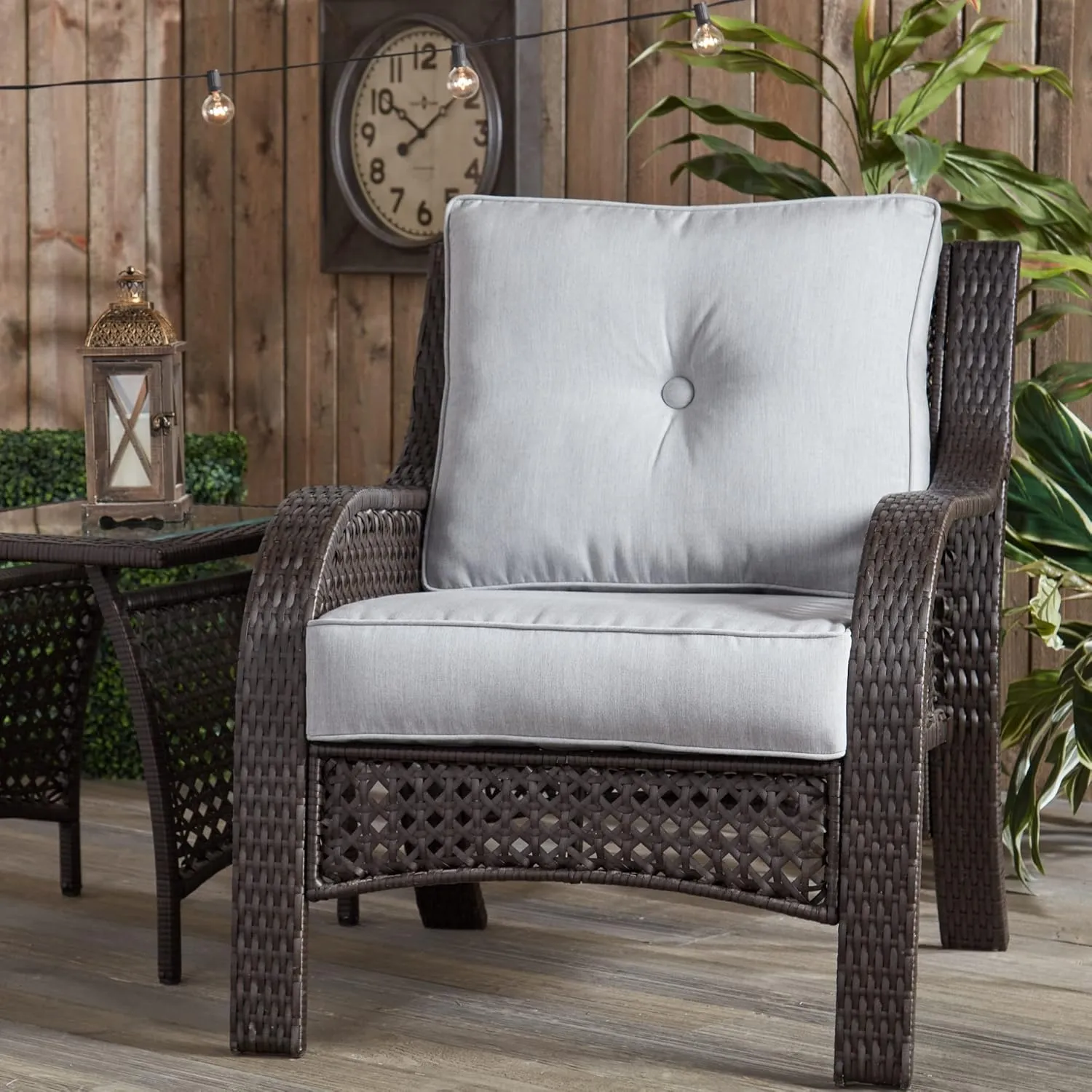 Greendale Home Fashions Outdoor 2-Piece Sunbrella Premium Deep Seat Cushion Set, Canvas Granite