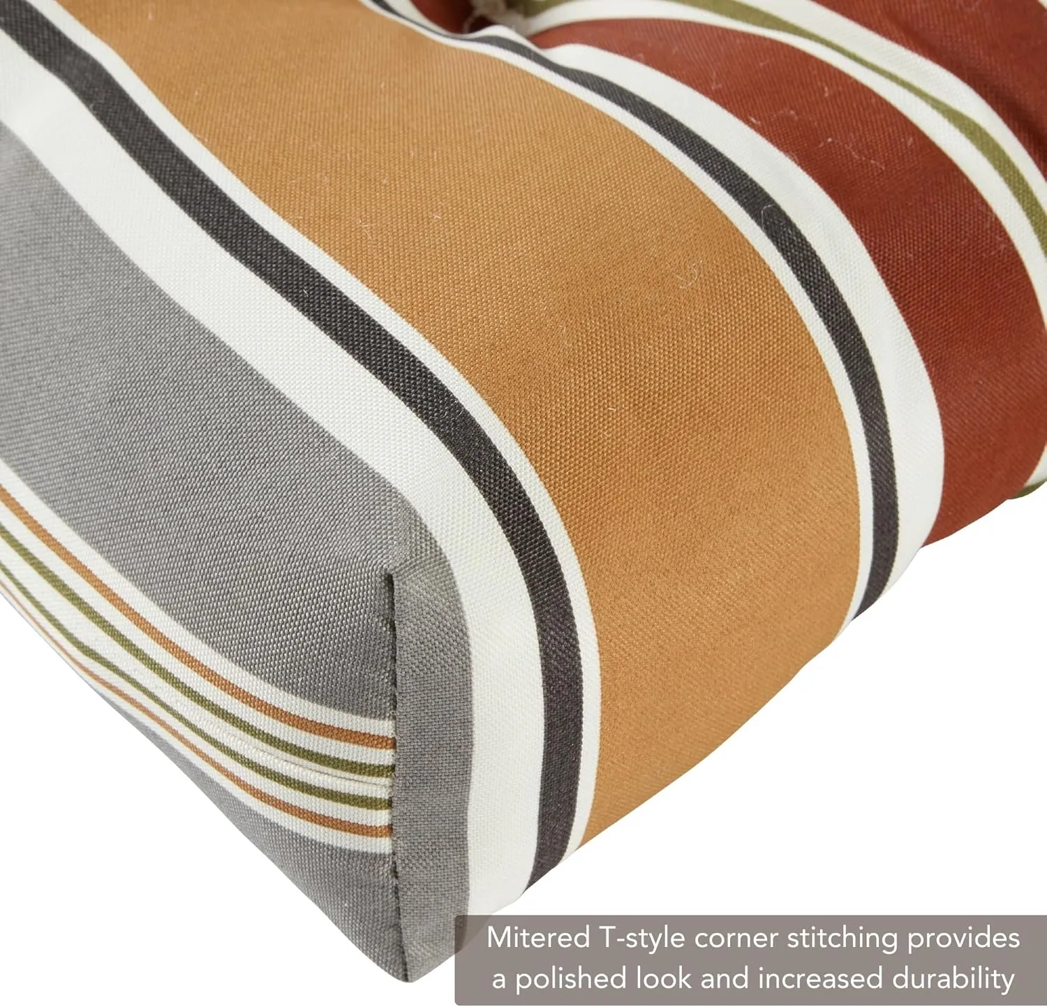 Greendale Home Fashions Outdoor 44 x 22-inch High Back Chair Cushion, Set of 2, Espresso Stripe 2 Count