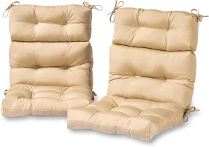 Greendale Home Fashions Outdoor 44 x 22-inch High Back Chair Cushion, Set of 2, Sanddollar 2 Count