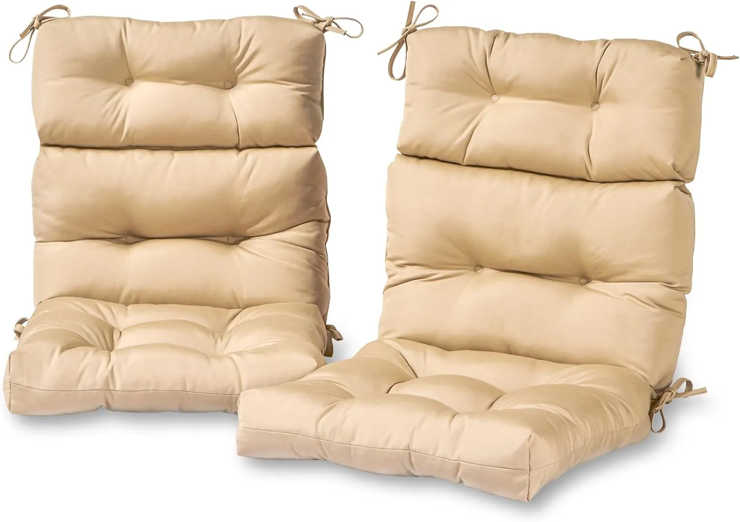 Greendale Home Fashions Outdoor 44 x 22-inch High Back Chair Cushion, Set of 2, Sanddollar 2 Count