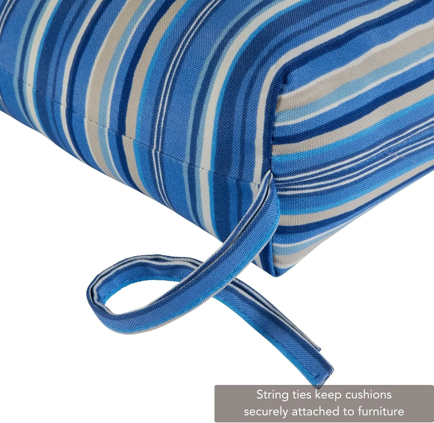 Greendale Home Fashions Outdoor 44 x 22-inch High Back Chair Cushion, Set of 2, Steel Blue Stripe 2 Count
