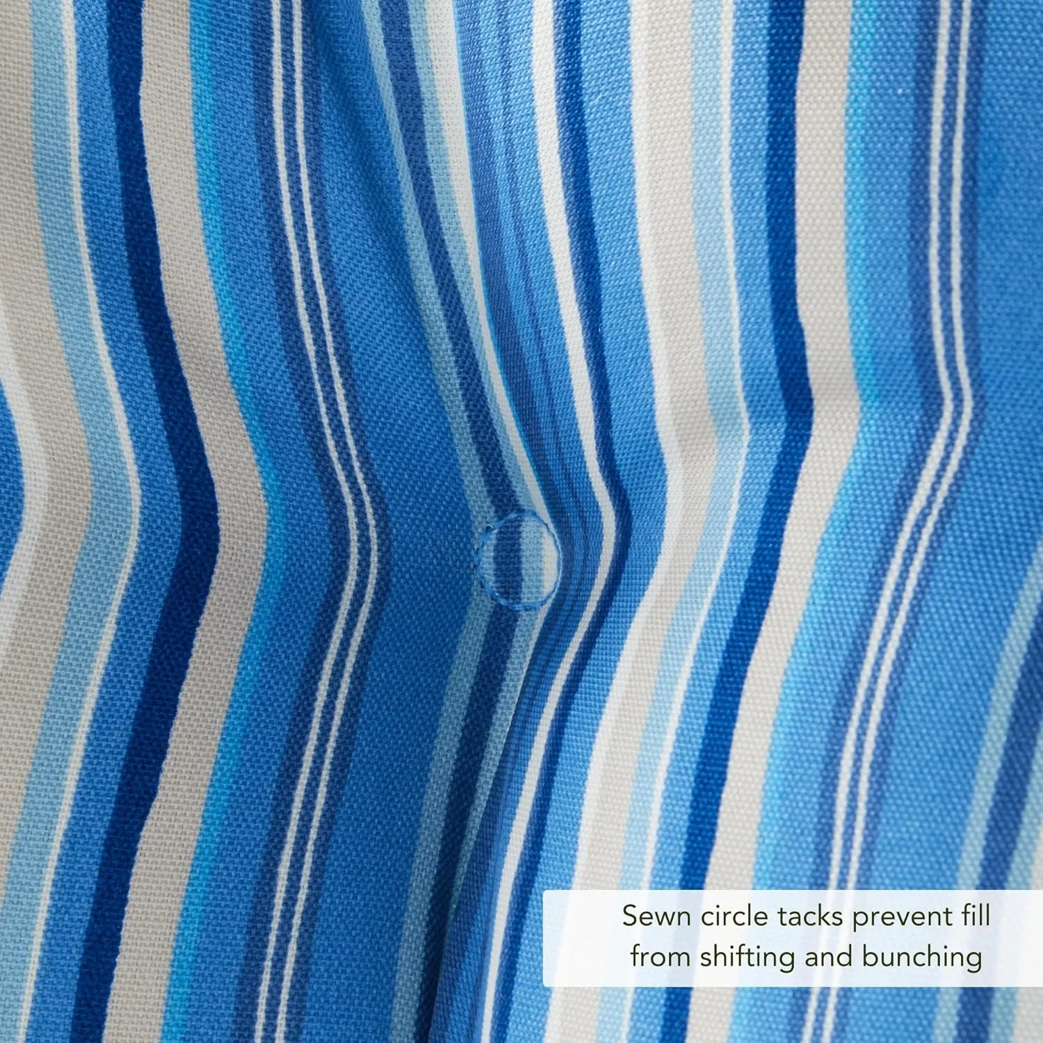 Greendale Home Fashions Outdoor 44 x 22-inch High Back Chair Cushion, Set of 2, Steel Blue Stripe 2 Count