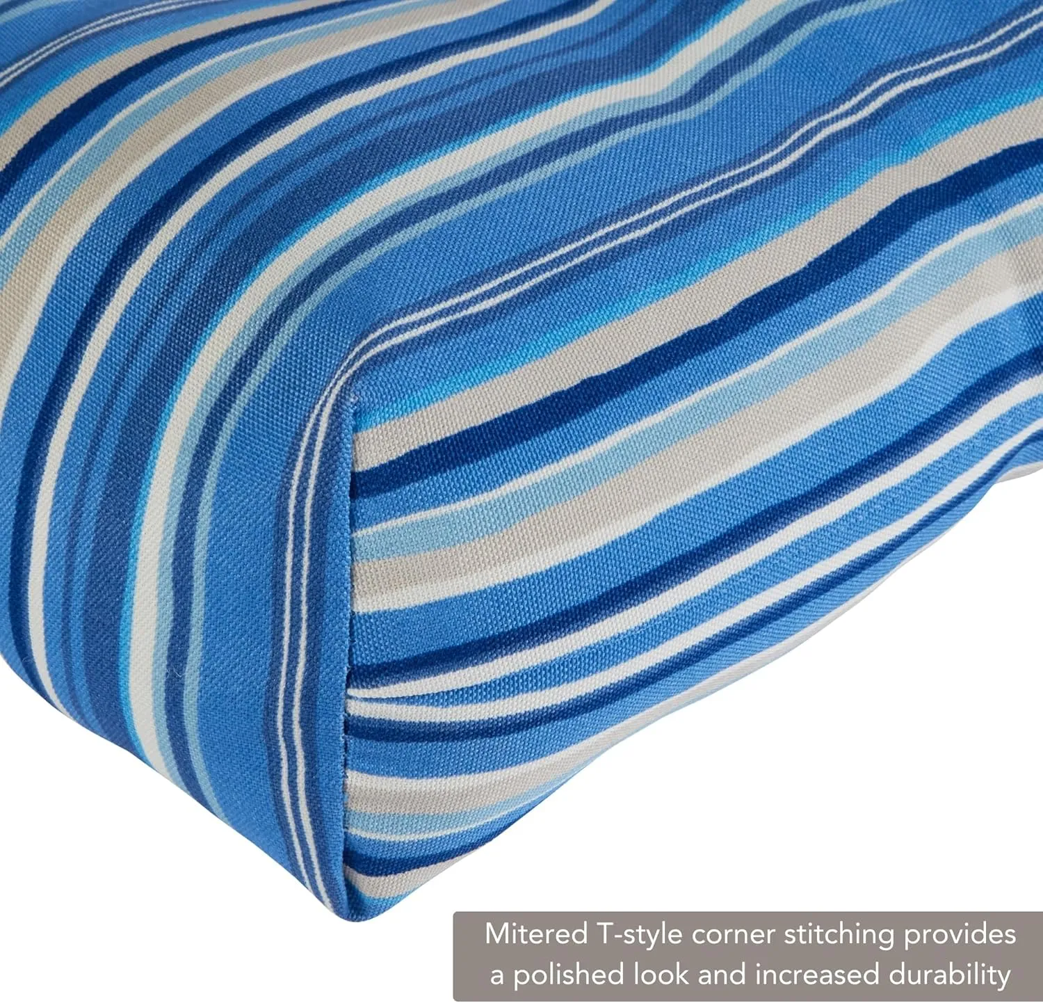 Greendale Home Fashions Outdoor 44 x 22-inch High Back Chair Cushion, Set of 2, Steel Blue Stripe 2 Count