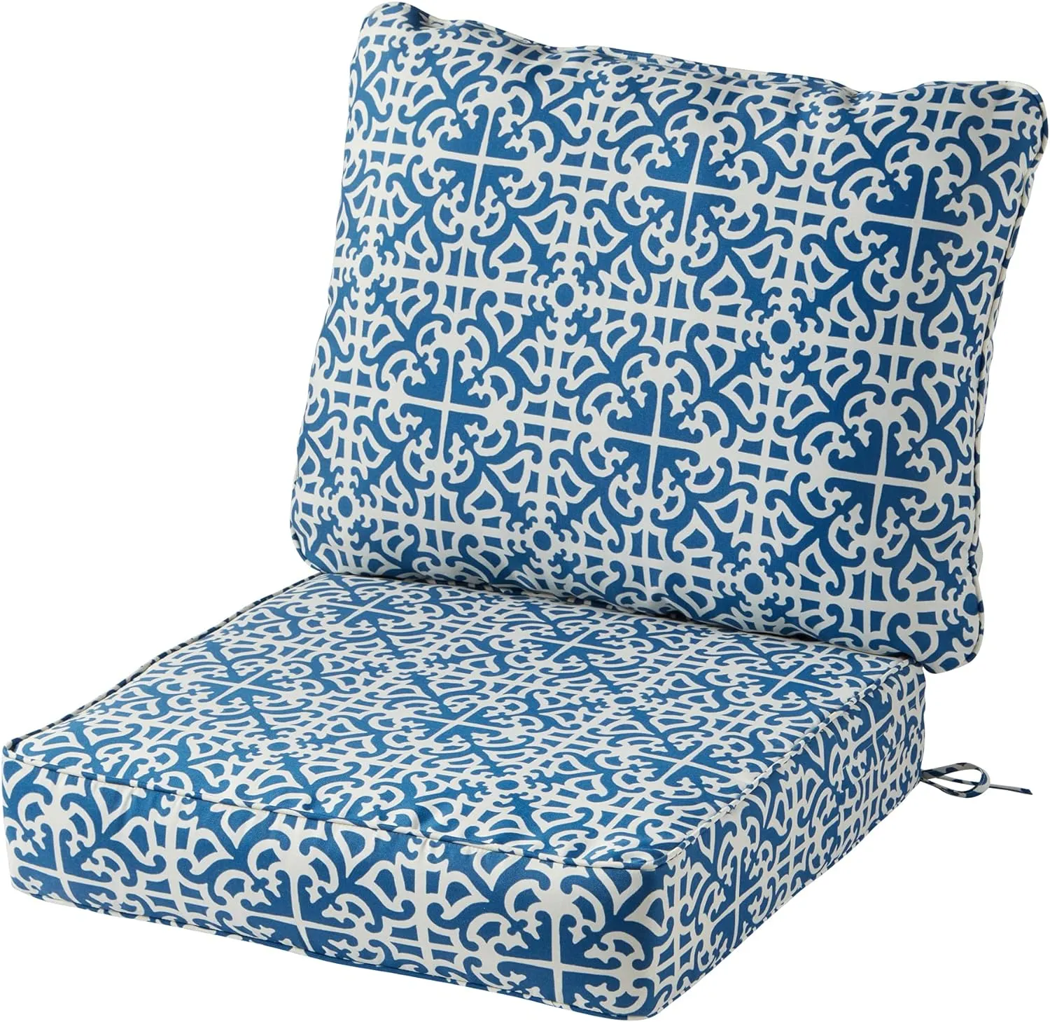 Greendale Home Fashions Outdoor Deep Seat Cushion, 2-Piece Set, Azure