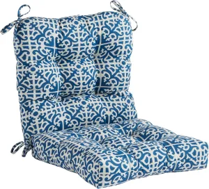 Greendale Home Fashions Outdoor Seat/Back Chair Cushion, 1 Count (Pack of 1), Azure