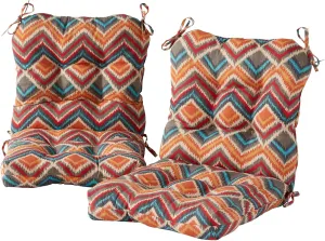 Greendale Home Fashions Outdoor Seat/Back Chair Cushion, Set of 2, Aztec 2 Count