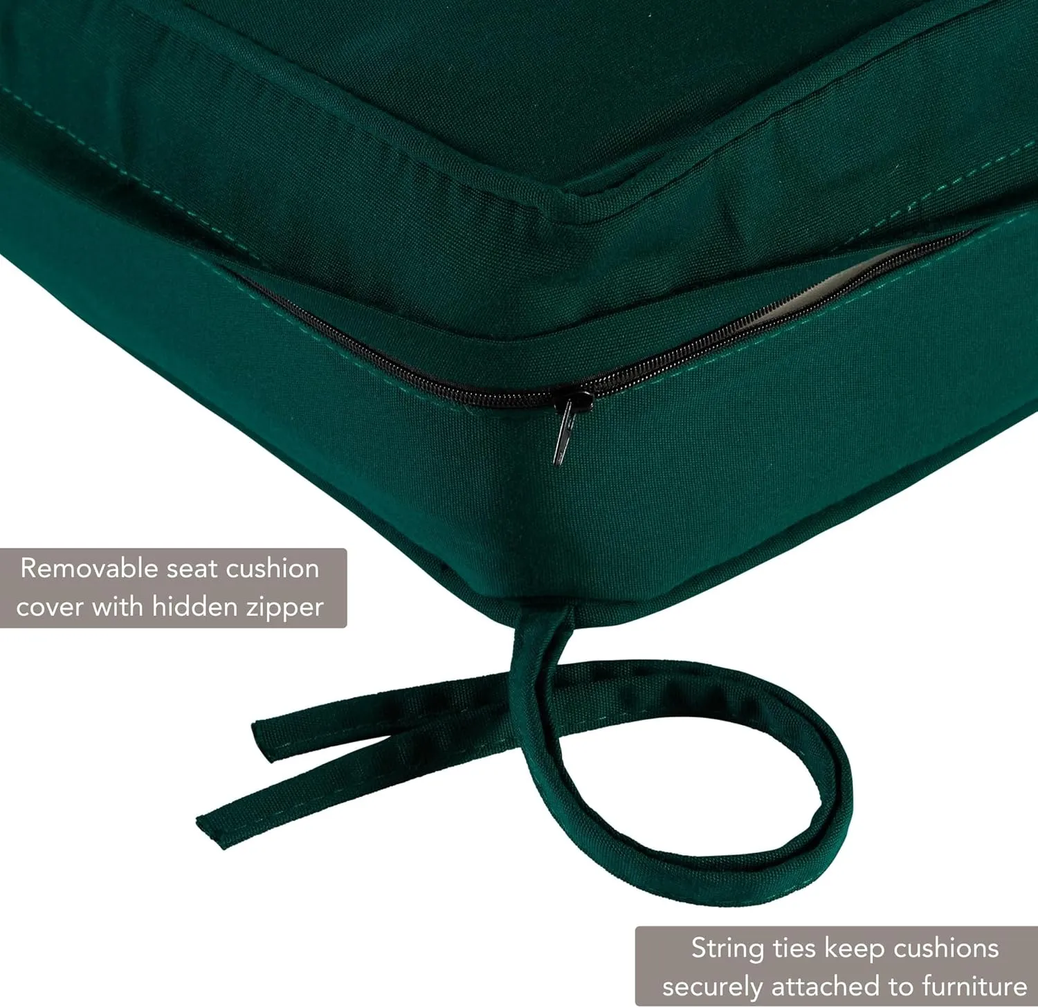 Greendale Home Fashions Outdoor Sunbrella Premium Deep Seat Cushion, 2 Piece Set, Canvas Forest