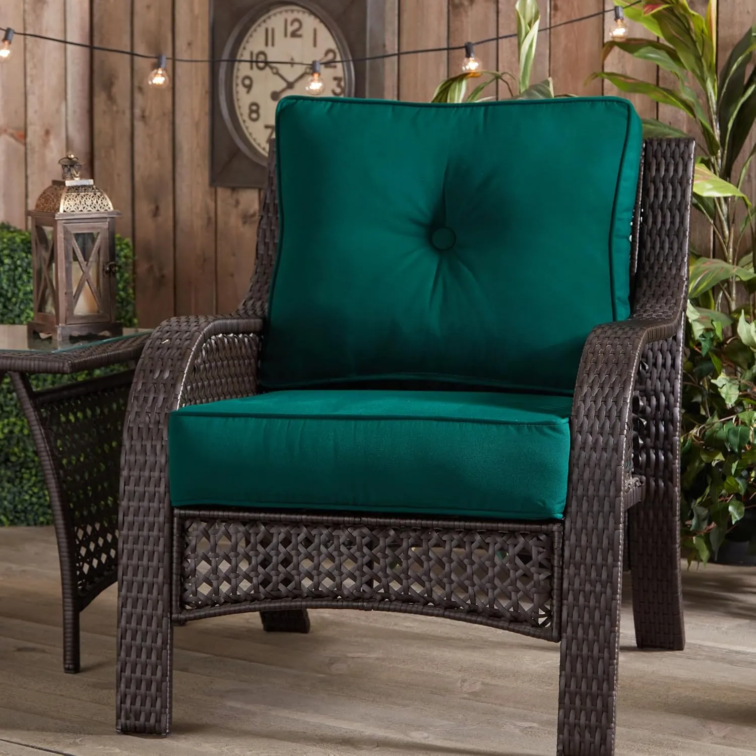 Greendale Home Fashions Outdoor Sunbrella Premium Deep Seat Cushion, 2 Piece Set, Canvas Forest