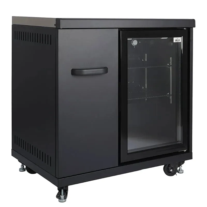 GRLLR Outdoor Kitchen 5 Burner BBQ, Fridge and kamado
