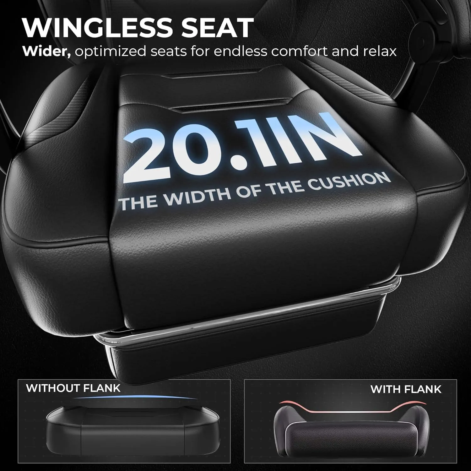 GTPLAYER Gaming Chair with Footrest, Big and Tall Computer Game Chair 350lb Racing Style, Ergonomic High Back Lumbar Support and Recliner, Black