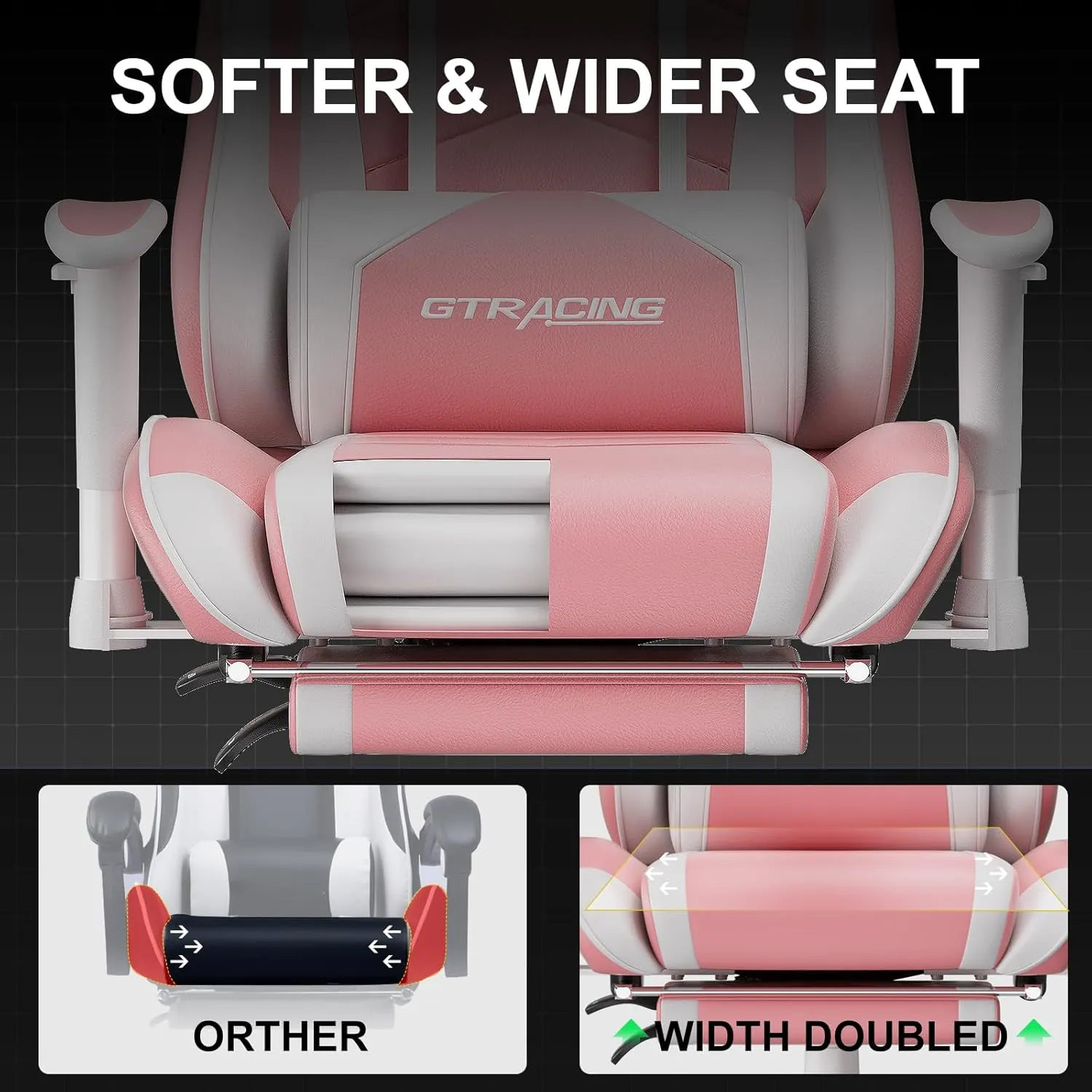 GTRACING Gaming Chair with Footrest, High Back Computer Chair Ergonomic Game Desk Chair Racing Executive Adjustable Swivel Rocker with Headrest and Lumbar Support