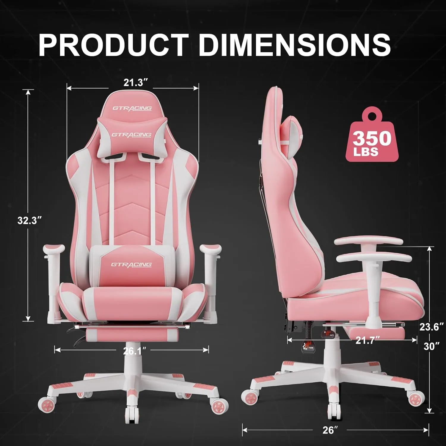 GTRACING Gaming Chair with Footrest, High Back Computer Chair Ergonomic Game Desk Chair Racing Executive Adjustable Swivel Rocker with Headrest and Lumbar Support