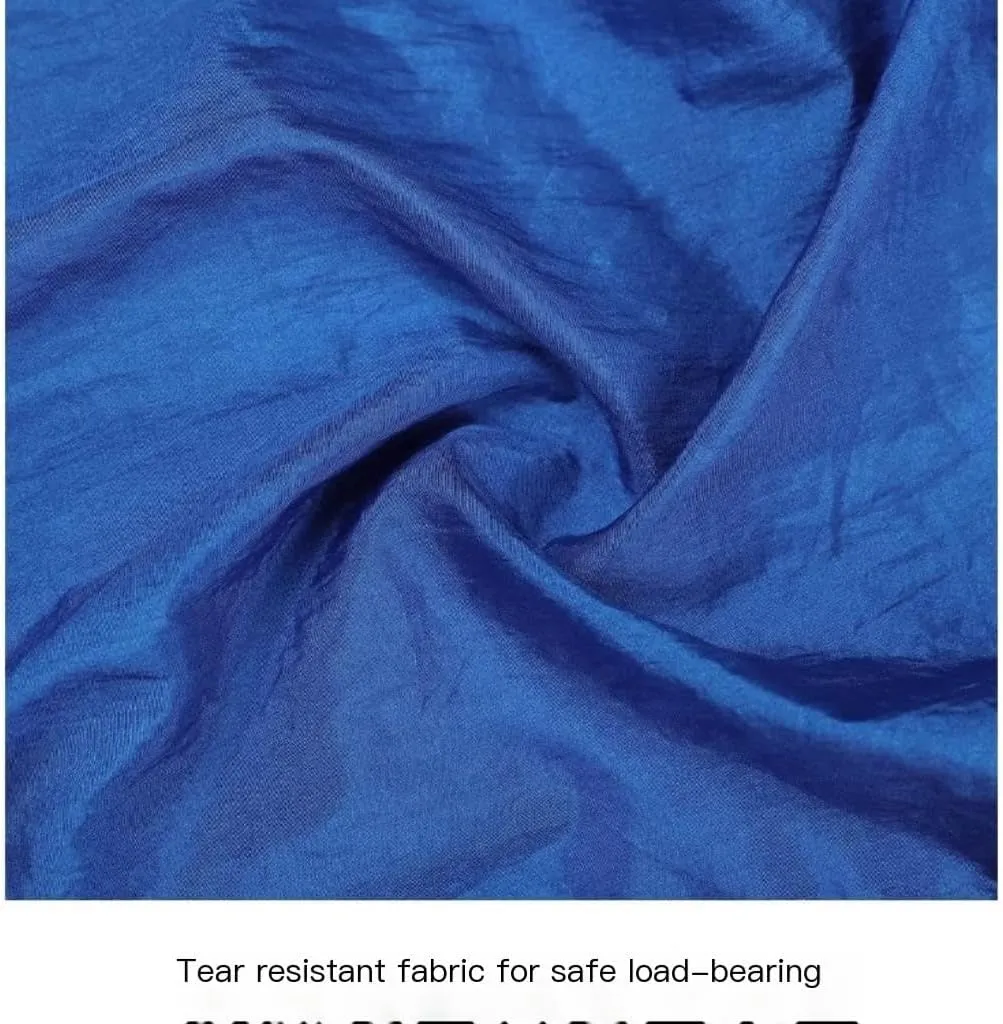 Hammocks Anti-Rollover Pole Hammock Outdoor Camping Single Double Enlarged Thickened Parachute Cloth Camping Hammock Camping Hammocks(Blue,A)